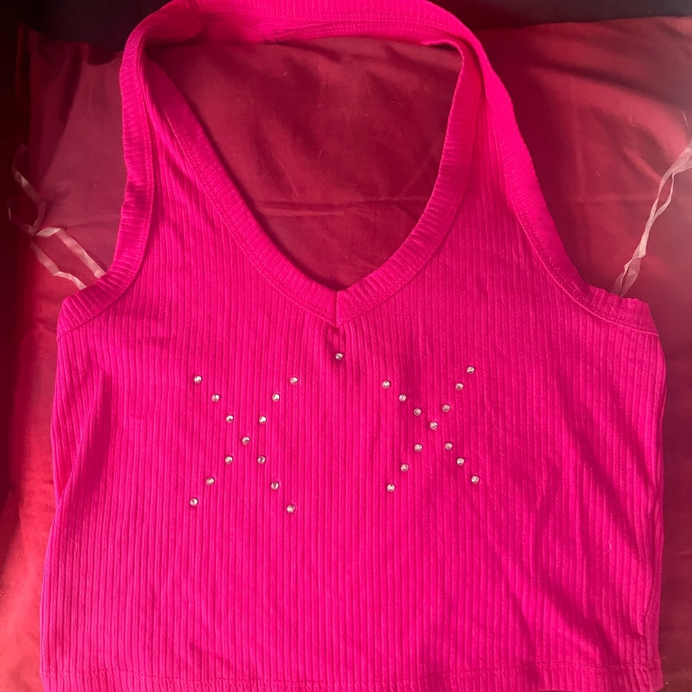 Custom rhinestone “x” shirt